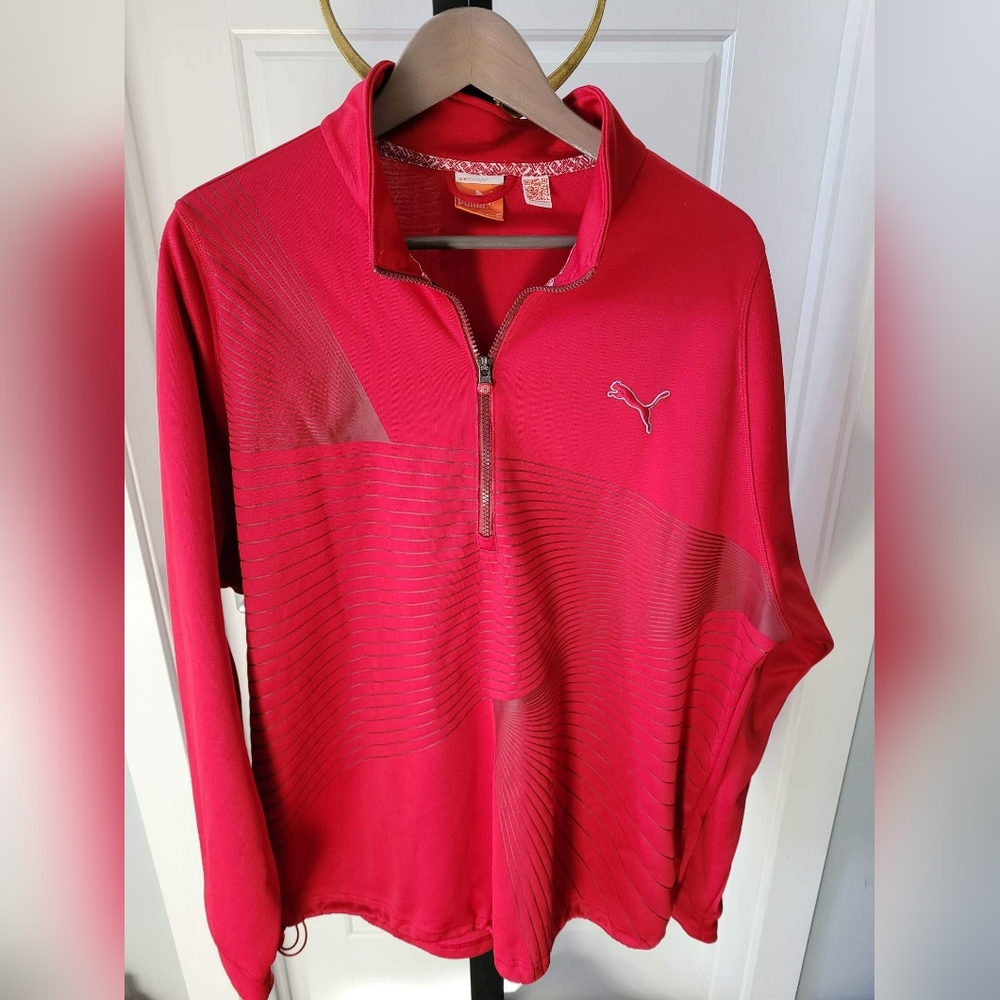 2XL Puma Sport Track Jacket Lifestyle Long Sleeve 1/4 Zip Pullover Dry Cell EUC
